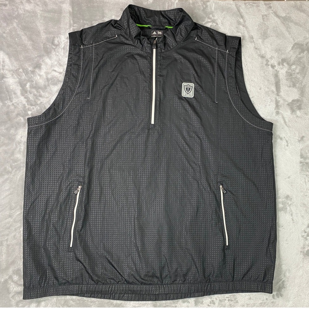 Adidas Golf Vest Mens XXL Black ClimaProof Quarter Zip SDPD SWAT Patch Z11758